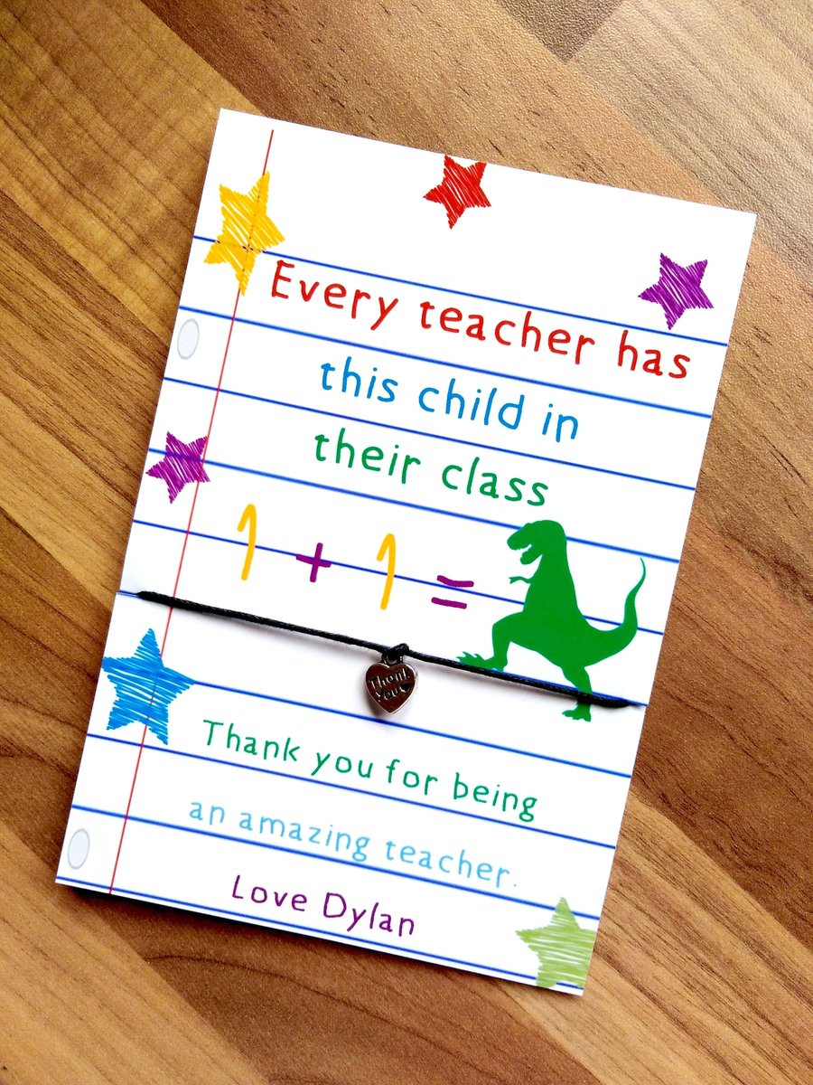 Teacher Bracelet Thank You Teacher and Teaching Assistant Bracelet School Gift For Teacher Star Dinosaur Unicorn Personalised Personalized