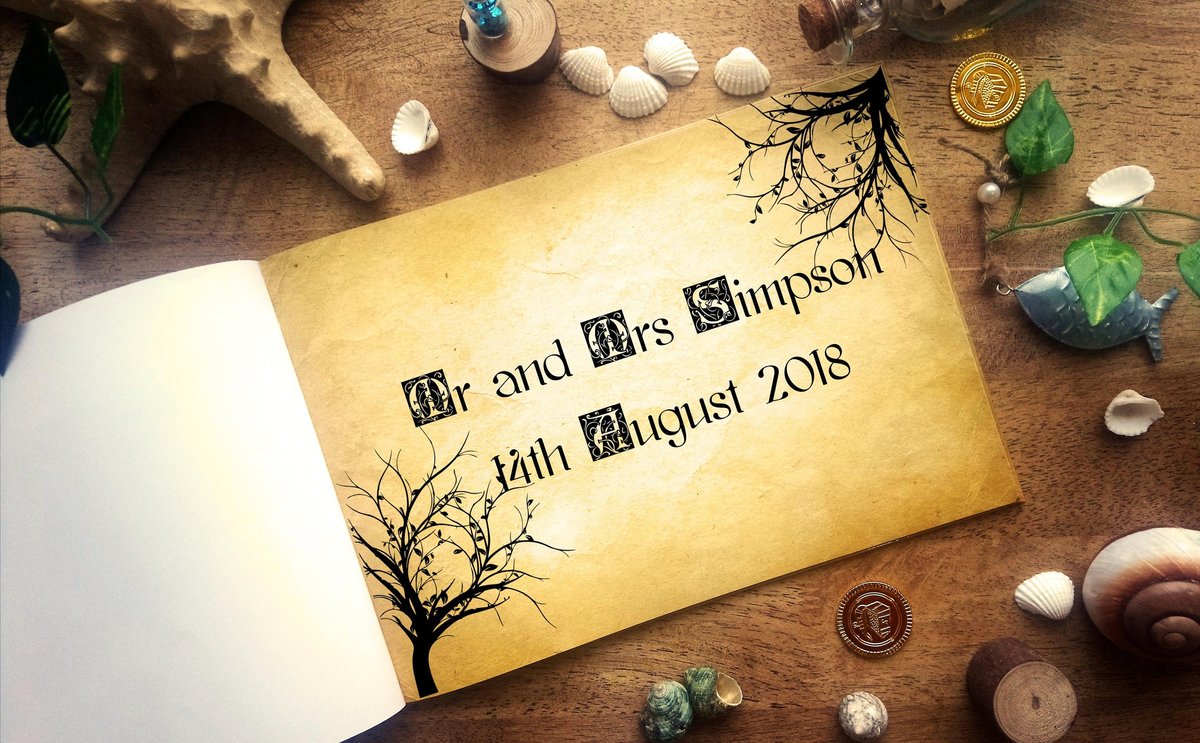 Peter Pan Neverland Woodland Wedding Guestbook Personalised Personalized Perfect for Neverland and Fairytale Weddings Scrapbook Album