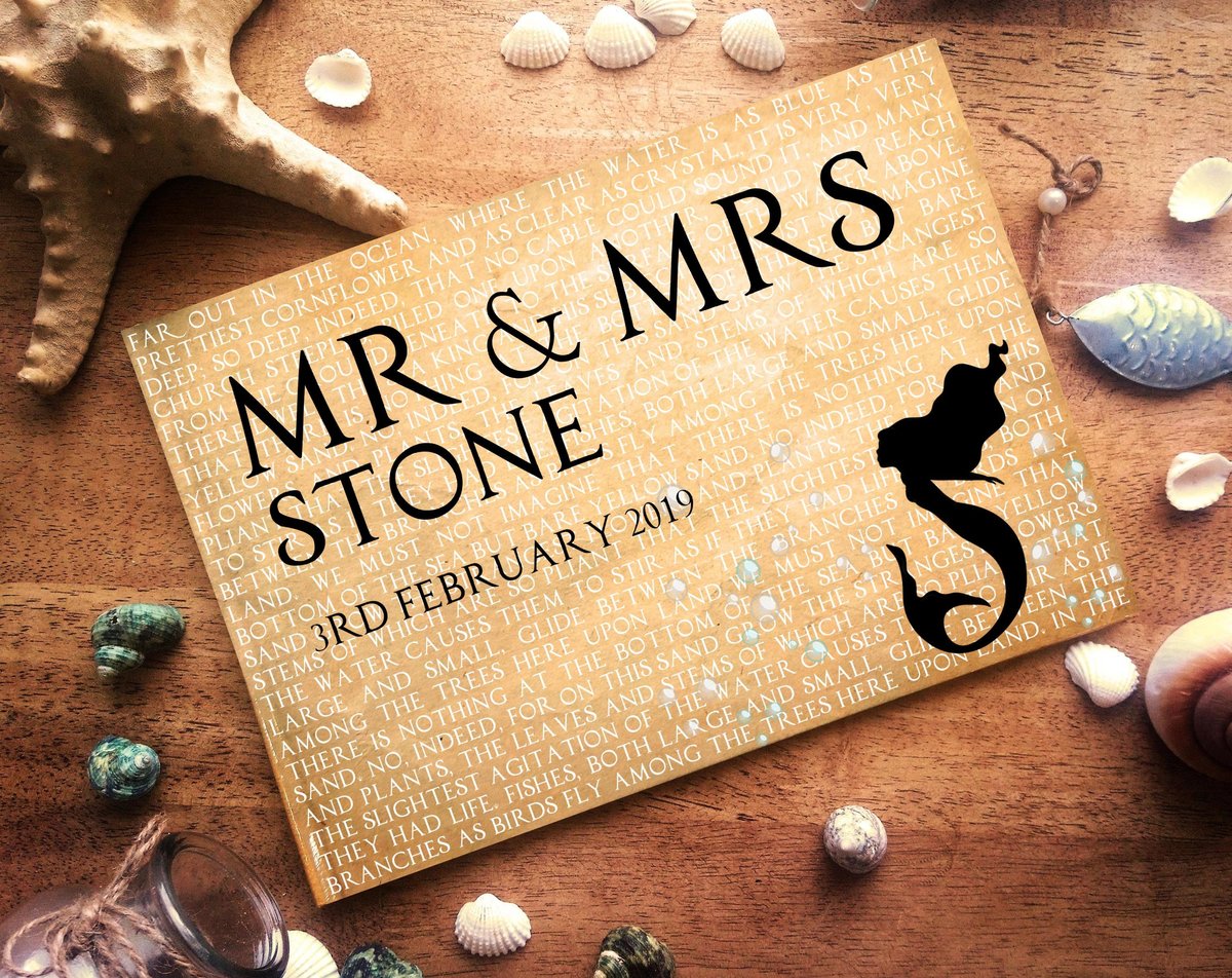 The Little Mermaid Storybook Wedding Guestbook Personalised Personalized Under The Sea Enchanted Mermaid Fairytale Weddings Scrapbook Album