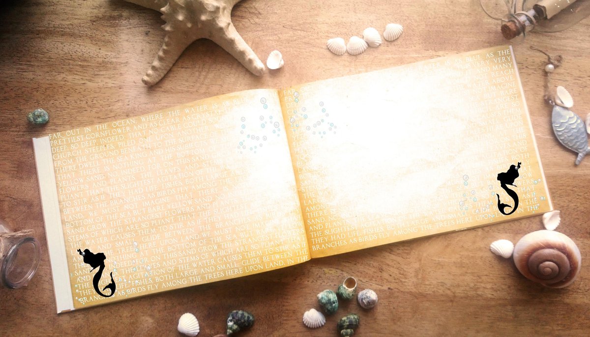 The Little Mermaid Storybook Wedding Guestbook Personalised Personalized Under The Sea Enchanted Mermaid Fairytale Weddings Scrapbook Album