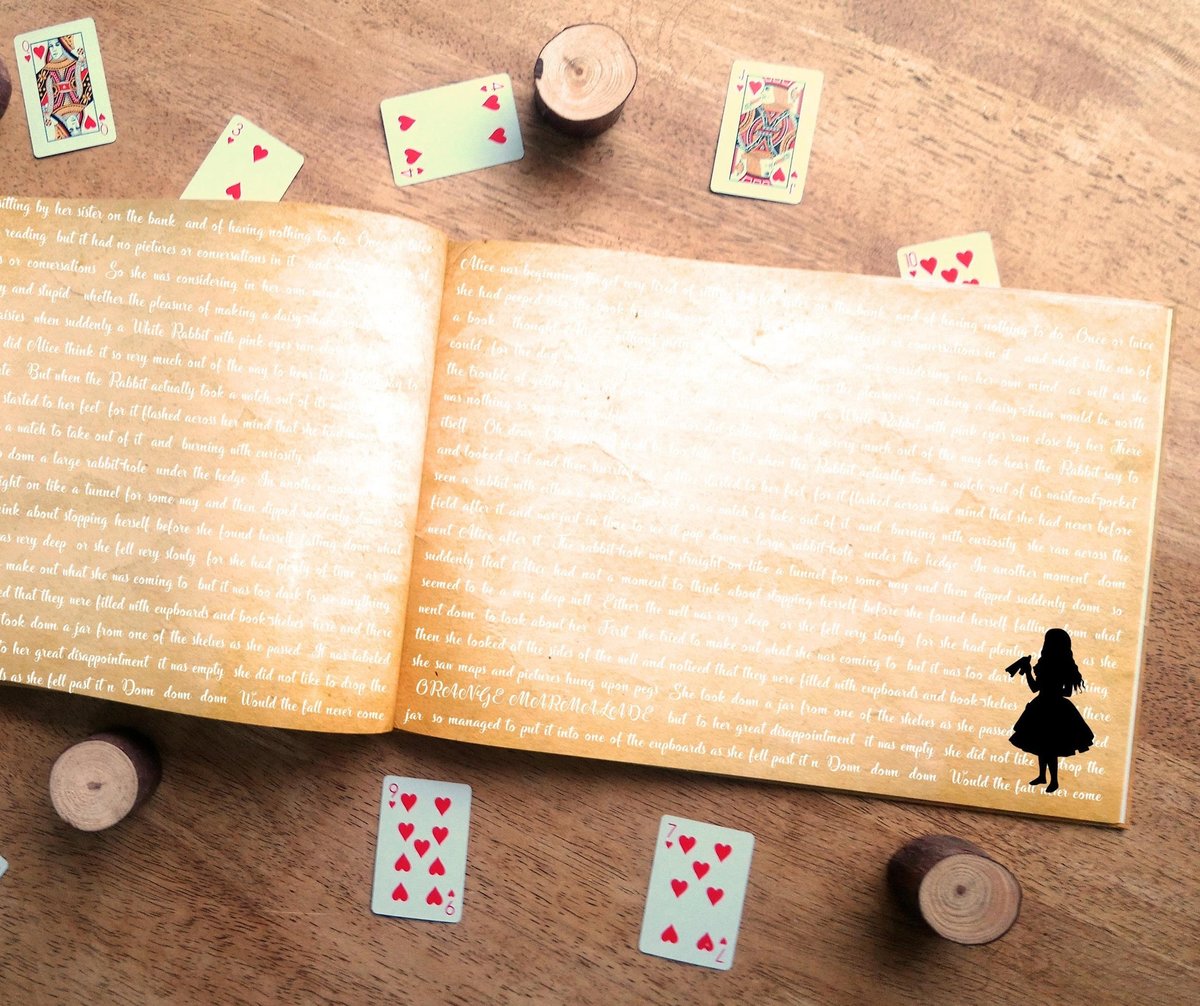 Alice in Wonderland Story Book Wedding Guestbook Personalised Personalized  Scrapbook, Note Book, Photo Album, Engagement,Birthday