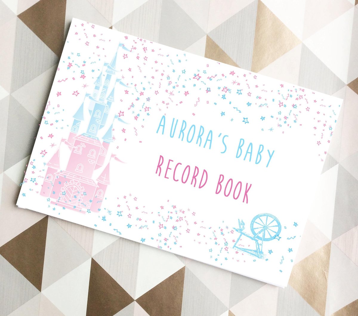 Sleeping Beauty Baby Record Book  Personalised Personalized Gift Perfect For Fairytale Babies,Baby Shower Gift,Memory Book Princess Story