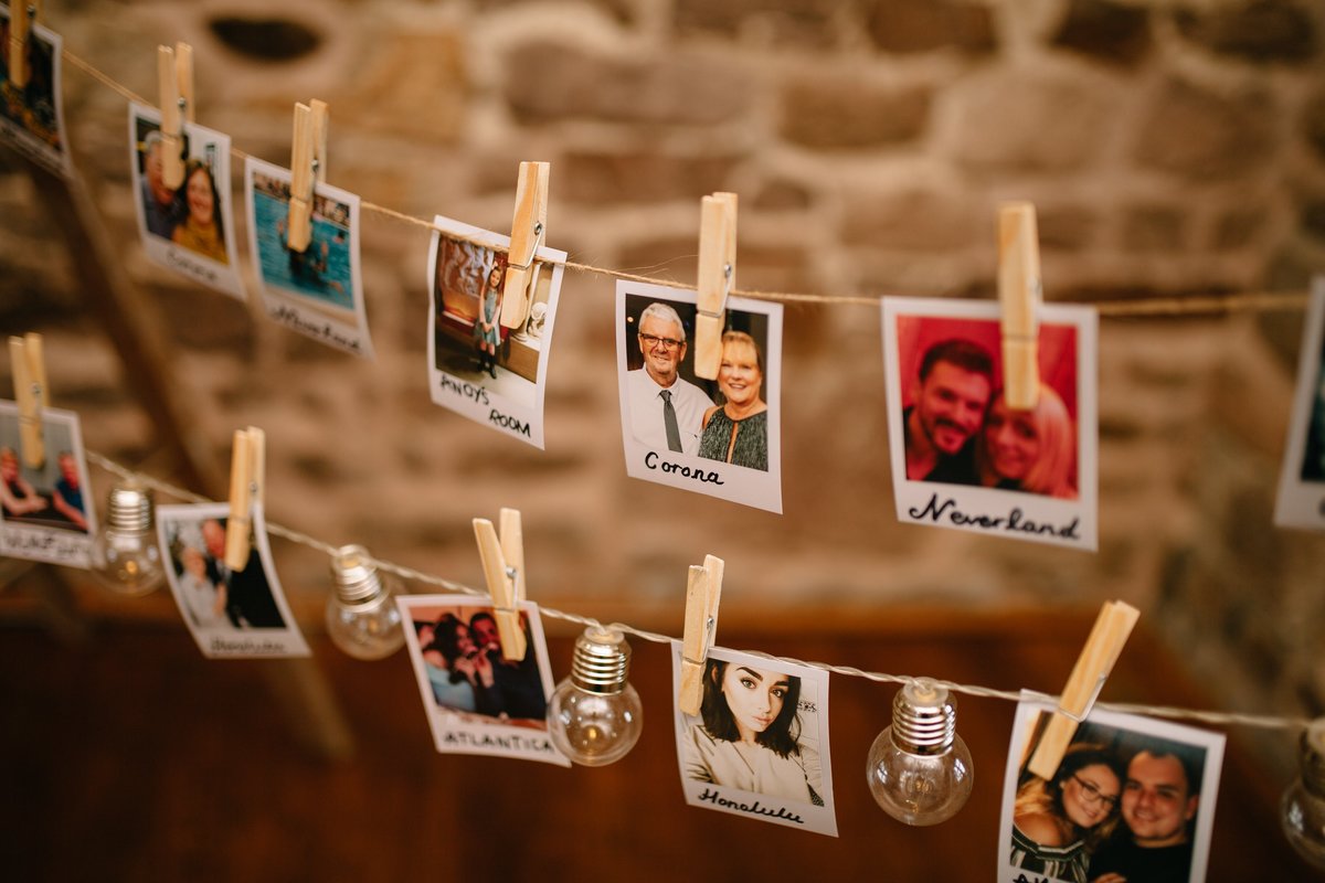 Wedding Polaroid Pictures with Pegs Perfect for Ladder Table Plan with Lights Rustic Fairytale Boho Wedding Seating Plan Chart Name Places