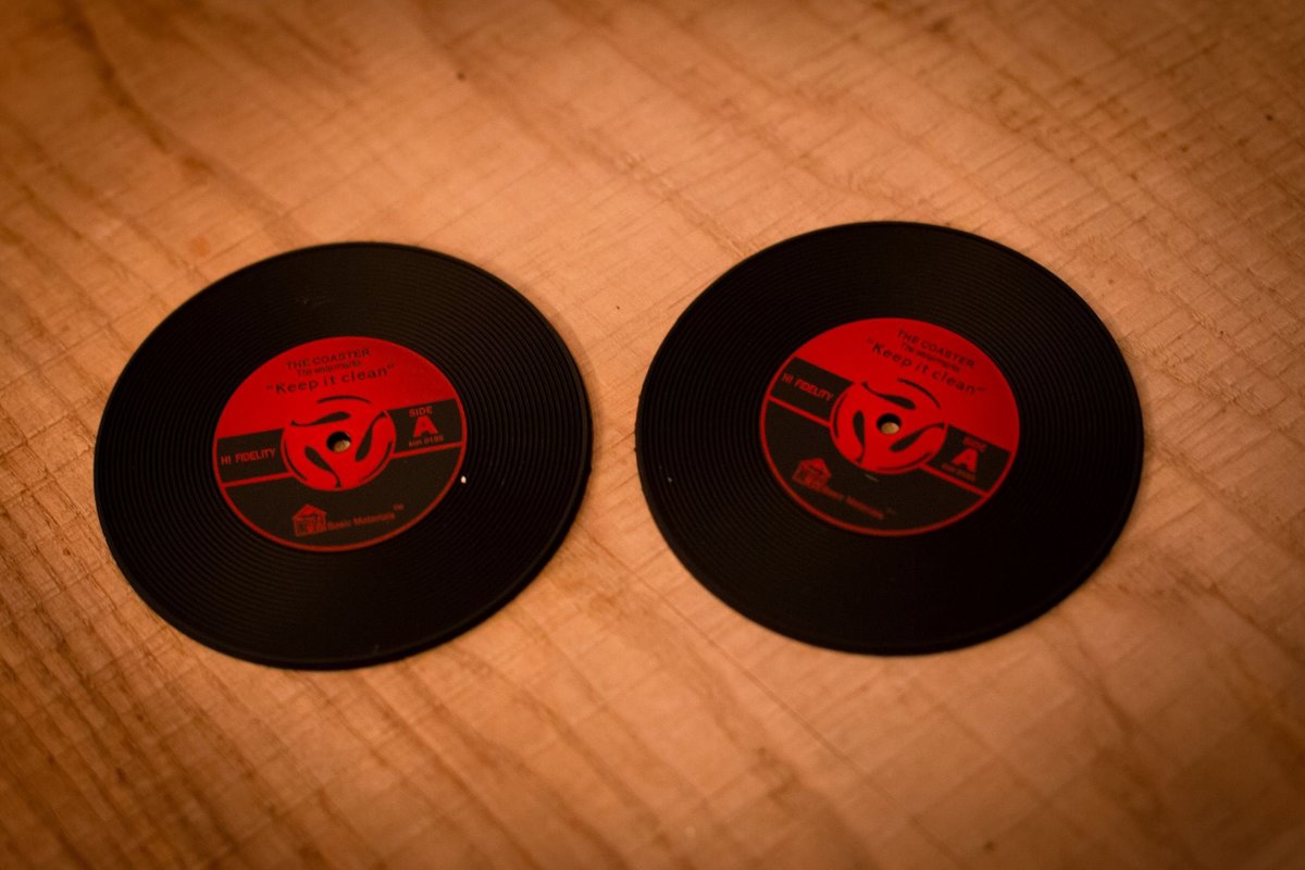 Record Vinyl Coasters Rubber 4 & 6 Pack! Perfect gift for any Vinyl Fan Disk Jockey! Gift! Music Themed Vinyl Record Music Themed Party