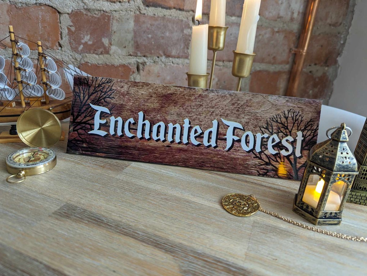 Enchanted Forest Woodland Sign Peter Pan Beauty and the Beast Wedding Centrepiece Party Props  Signage Wedding Signage Fairytale Weddings