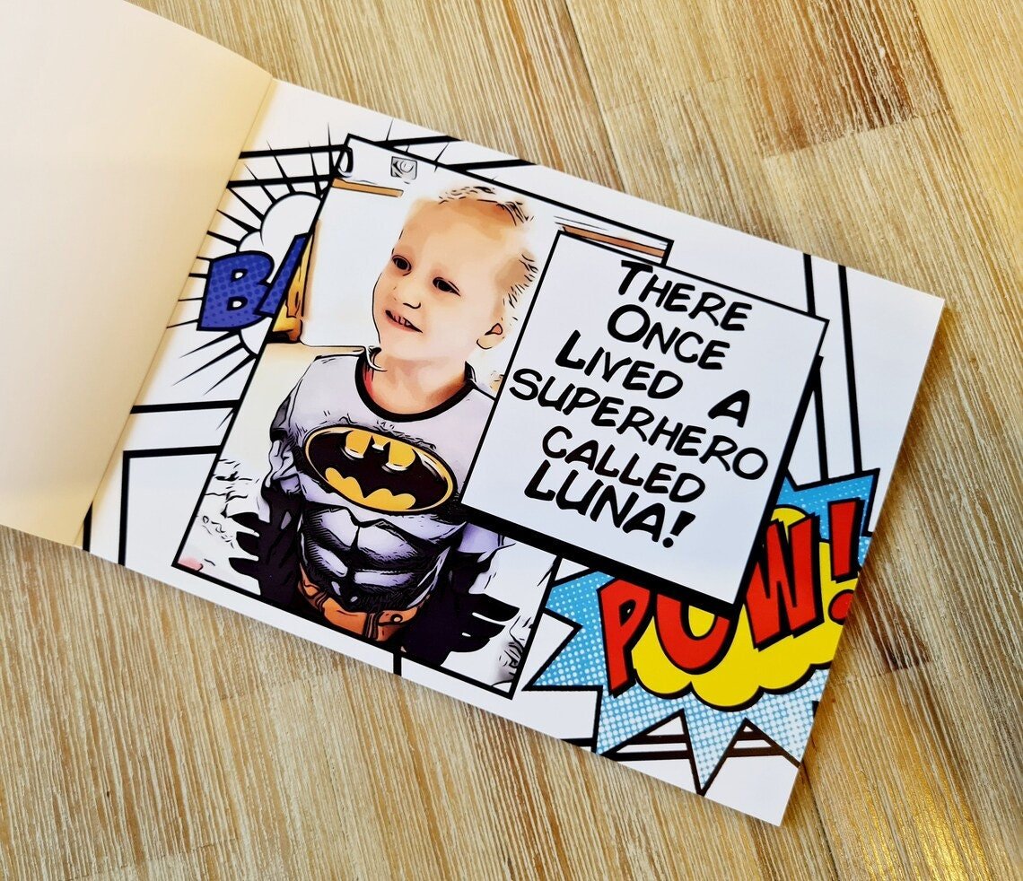 32 Page Comic Book Softcover Paperback Memory Book Superhero Custom Personalised Personalized Comic Anniversary Wedding Present Christmas