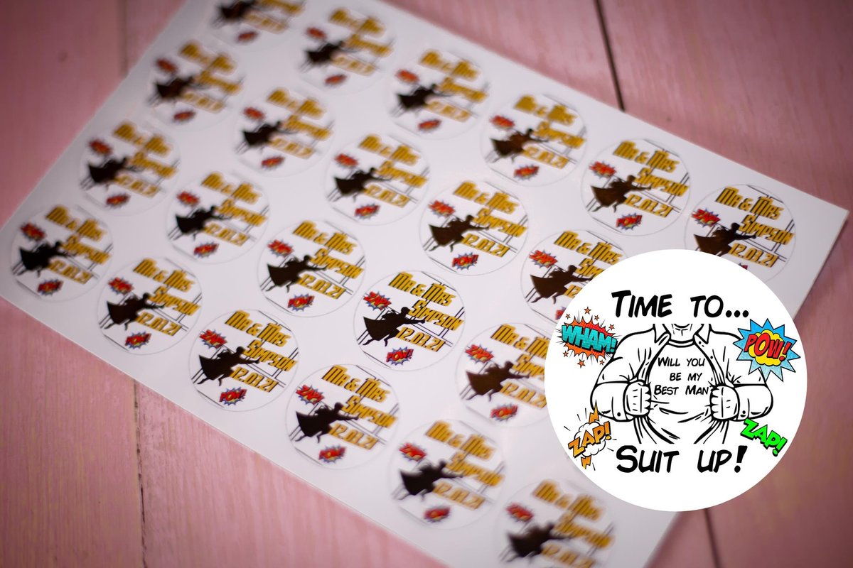 Suit Up 100 x Stickers Self adhesive Personalised Personalized Custom Labels Stickers Jars, Candles, Craft, Wedding, Logo