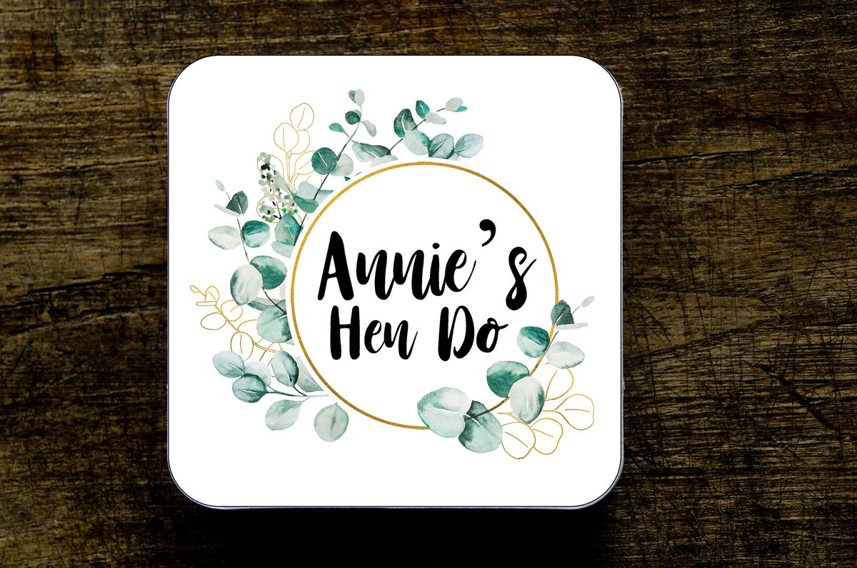 Hen Do Coaster Personalised Personalized!Perfect Hen Do Gifts,Prosecco Coaster, Gin Coaster,Drinks Coaster,Hen Party Accessories