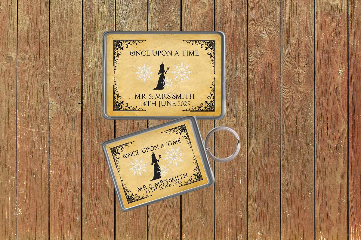 Snow Queen Ice Queen Wedding Keychain  Keyring Magnets Favours Favors Personalized Personalised Custom Brithday Wedding Fairytale Ice Black