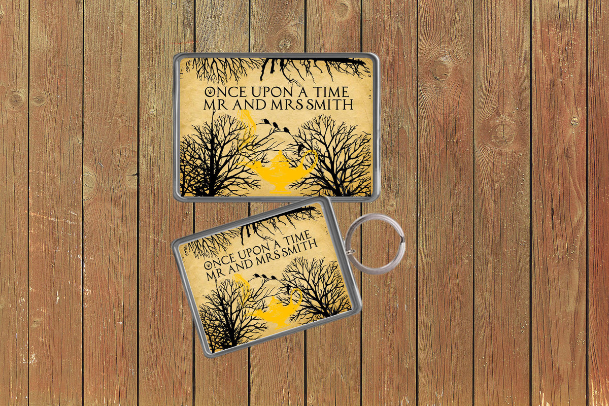 Aladdin Lamp Wedding Keychain  Keyring Magnets Favours Favors Personalized Personalised Custom Brithday Wedding Fairytale Woodland