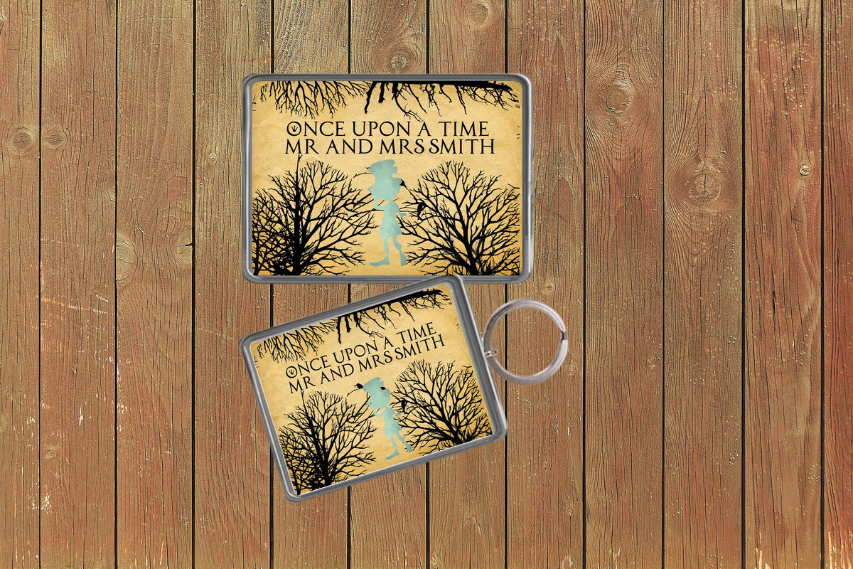 Mad Hatter Fairytale Wedding Keychain  Keyring Magnets Favours Favors Personalized Personalised Custom Brithday Fairytale Wedding Woodland