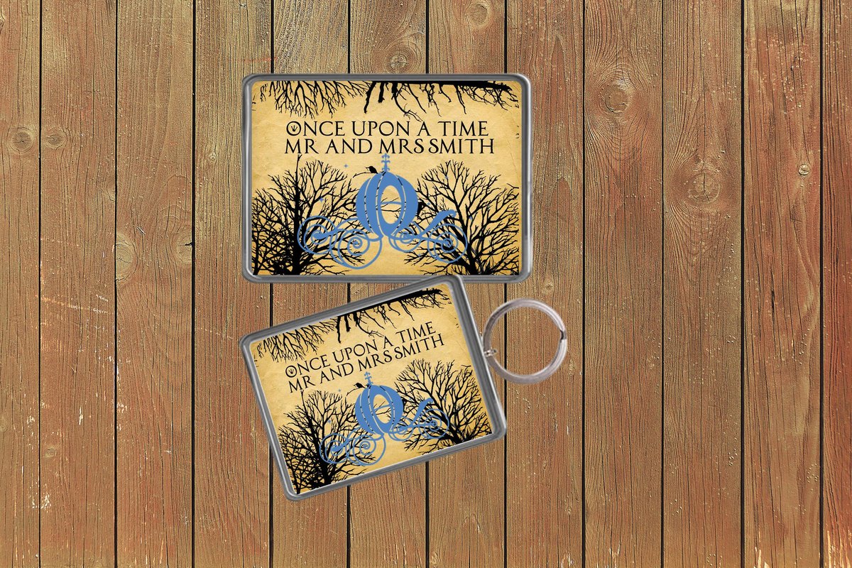 Cinderella Carriage Fairytale Wedding Keychain  Keyring Magnets Favours Favors Personalized Personalised Custom Brithday Woodland