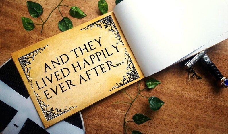 Fairytale Castle Wedding Black Guestbook Personalised Personalized Perfect for Woodland and Fairytale Wedding Scrapbook Album Custom Wedding