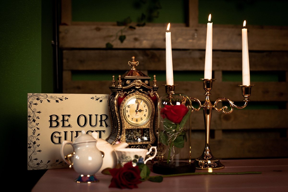 Beauty and the Beast Clock Centrepiece Perfect For Fairytale Weddings, Silver and Red Variations Vintage Antique French Clock Plastic