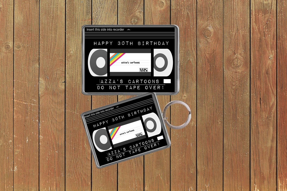 Movie Video VHS Film Birthday Keychain Keyring Magnets Favours Favors Personalized Personalised Custom Birthday Present Film Fan Camera