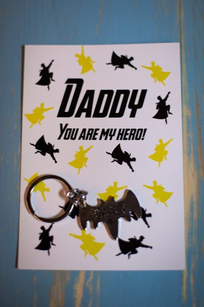 Superhero Bat Daddy Keychain Keyring Father's Day Gift Daddy Superhero Dad Present Gift Comic Book Superhero Fan