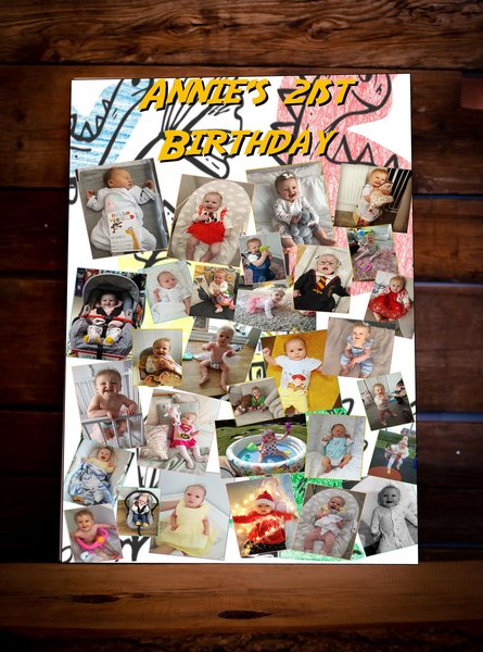 Dinosaur Photo Collage Birthday Board Jungle Jurassic Themed Party Display Board Personalised Personalised Custom Photoboard Sign Roarsome
