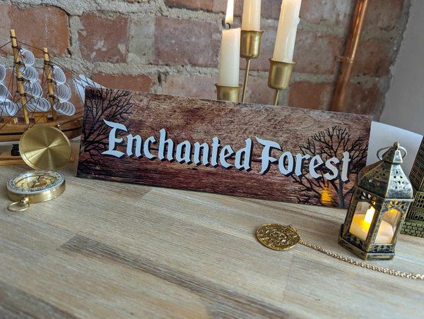 Enchanted Forest Woodland Sign Peter Pan Beauty and the Beast Wedding Centrepiece Party Props  Signage Wedding Signage Fairytale Weddings